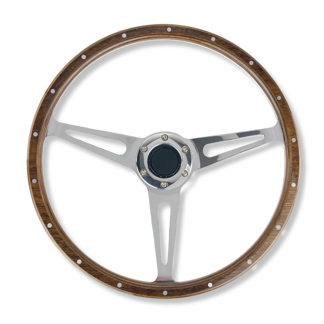 Retro Classic Wooden Steering Wheel 15" (380mm)