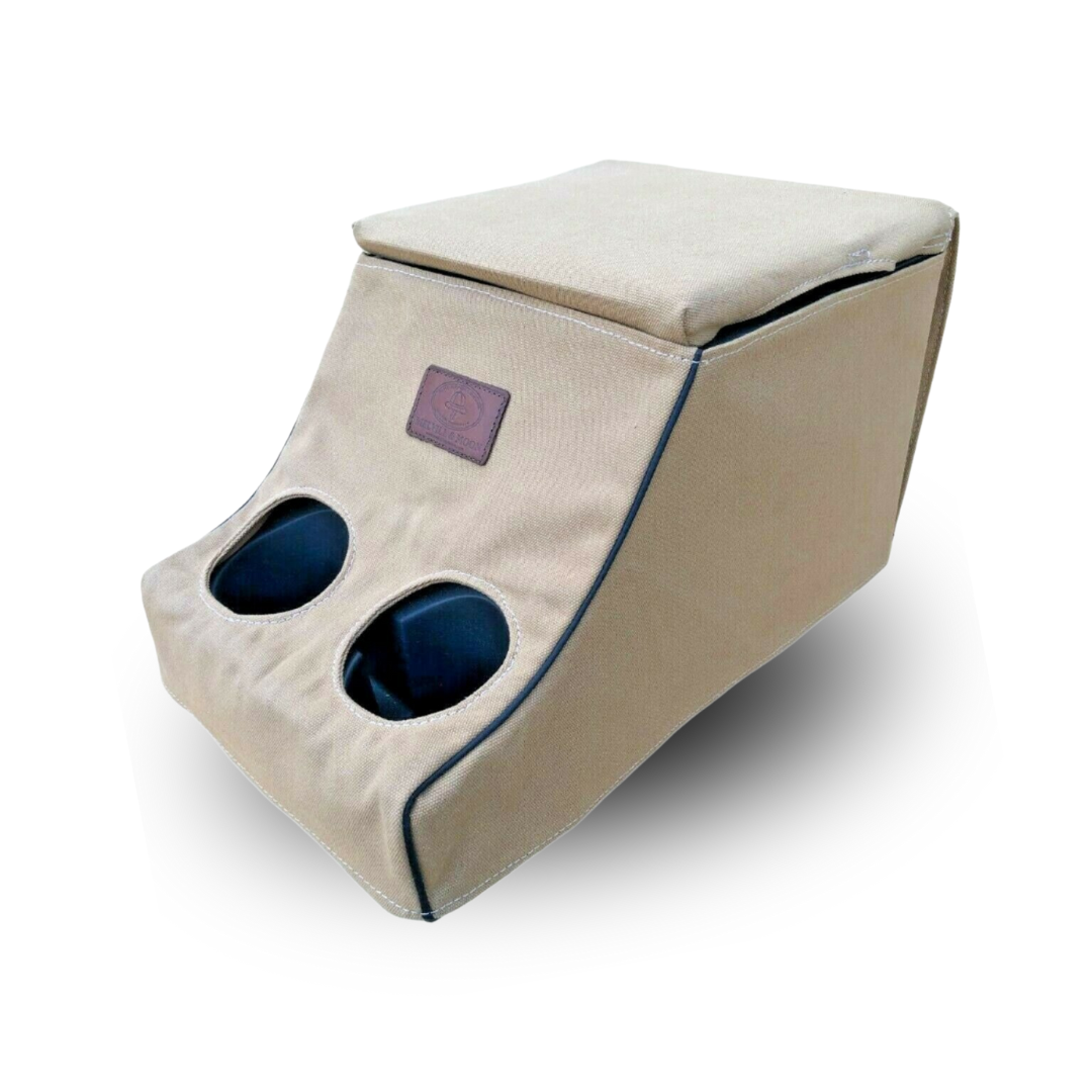 Sand Canvas Cubby Box Surround & Lid Cover - Defender 2007-2015